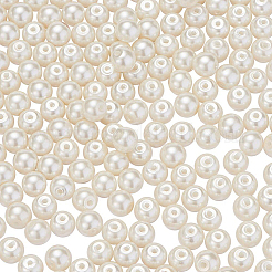 環境に優しい染めガラスパールラウンドビーズ  ベージュ  6mm  穴：1.2~1.5mm  約400個/箱&nbsp;HY-BC0001-6mm-RB011