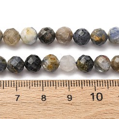 天然石カヤナイトビーズ連売り  ラウンド  多面カット  6~7mm  穴：0.8mm  約59個/連  15.43''（39.2センチメートル）&nbsp;G-RM2025-A45-6mm-A
