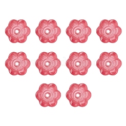 透明ガラスビーズ  花  インディアンレッド  11~12x7.5~8mm  穴：1.4mm&nbsp;LAMP-FS0001-09E