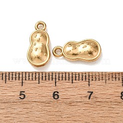 304ステンレススチールチャーム  フルーツチャーム  イオンプレーティング（ip）  ゴールドカラー  ピーナッツ  14.5x7x3.5mm  穴：1.5mm&nbsp;STAS-Z176-01G-07