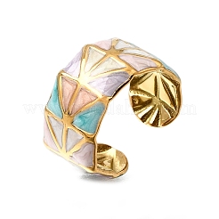 304 Stainless Steel Enamel Wide Cuff Open Rings for Women&nbsp;SA-K003-03A-G