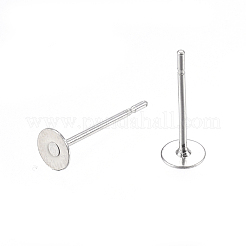 変色しない304ステンレススチールスタッドピアス金具  ステンレス鋼色  12x4mm  ピン：0.7mm&nbsp;A-STAS-D448-088P-4mm