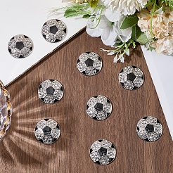 スポーツボール合金ラインストーンカボション10個  サッカー  29.5x5.5mm&nbsp;FIND-SC0023-42