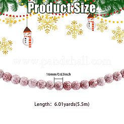 Christmas Wood Round Beads Hanging Ornaments&nbsp;HJEW-CA00081
