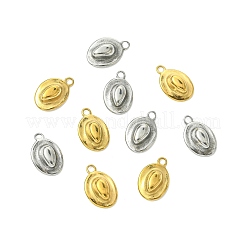 10個2色304ステンレスペンダント  帽子チャーム  ミックスカラー  17x11x5mm  穴：2mm  5個/カラー&nbsp;STAS-CJ0002-92