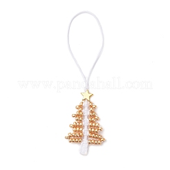 Christmas Tree Glass Seed Beaded Pendant Decorations&nbsp;HJEW-MZ00373-03