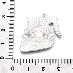 光る合金エナメルペンダント  プラチナ  暗闇で光る  スカルドリンクチャーム  空色  26x30x1.5mm  穴：2mm&nbsp;ENAM-T021-10P