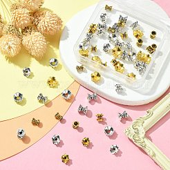 60個6スタイルの合金ビーズキャップ  チベットスタイル  花  アンティークシルバー＆アンティーク金色  5.5~9.5x5~7.5mm  穴：1.6~2.3mm  10個/スタイル&nbsp;FIND-CJ0001-36