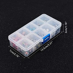 ガラスヨーロピアンビーズ  大穴ビーズ  シルバーカラーの真鍮のコアを持つ  ロンデル  ミックスカラー  10.5x7mm  穴：5mm  10色  15個/カラー  150個/箱&nbsp;GPDL-NB0001-07