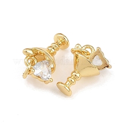 Brass Micro Pave Clear Cubic Zirconia Charms&nbsp;KK-P339-26G