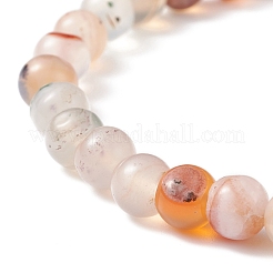 Natural Agate Round Beaded Stretch Bracelet&nbsp;BJEW-JB08614-04