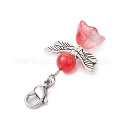 Angel Natural & Dyed Malaysia Jade Pendant Decoration&nbsp;HJEW-JM02763-01