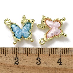 ラックメッキ合金ペンダント  樹脂と  鉛フリー＆カドミウムフリー＆ニッケルフリー  蝶のチャーム  ゴールドカラー  17x15x3.5mm  穴：1.2mm&nbsp;PALLOY-F312-10G