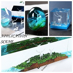 Diyクリスタルエポキシ樹脂材料充填  クリスマスのトナカイ/クワガタ  ディスプレイ装飾用  ホワイト  40mm&nbsp;DIY-WH0152-84A-03