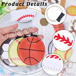 5Pcs 5 Styles Sport Theme PU Leather Keychain&nbsp;KEYC-CL0001-31