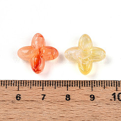 透明なアクリルビーズ  四つ葉  砂茶色  16.8x17x5.8mm  穴：1.8mm  約28個/20g&nbsp;X1-TACR-T028-35F