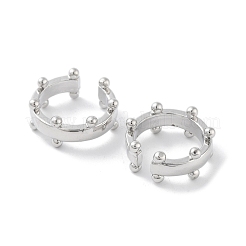 Rack Plating Brass Cuff Ring&nbsp;EJEW-C081-17P