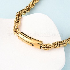 8MM 304 Stainless Steel Rope Chain Necklaces&nbsp;NJEW-C099-07B-G