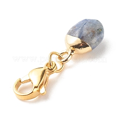 Oval Electroplate Natural Gemstone Pendant Decorates&nbsp;HJEW-JM00586