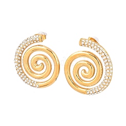Vortex Spiral 304 Stainless Steel Stud Earrings for Women&nbsp;EJEW-F406-02B-G01