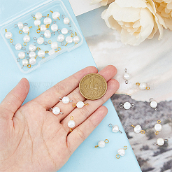 40Pcs 2 Colors Natural Freshwater Pearl Connector Charms&nbsp;PALLOY-AB00067