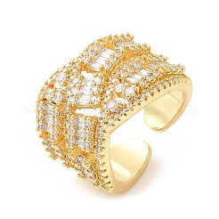 Clear Cubic Zirconia Criss Cross Open Cuff Ring&nbsp;KK-K343-09G