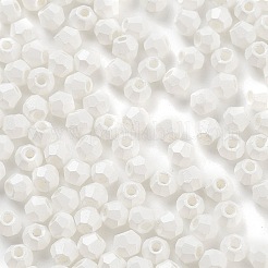 焼付塗装ガラスシードビーズ  双円錐形  ホワイト  4.5x3.5mm  穴：1.4mm  約120個/10g&nbsp;X1-SEED-A032-02D