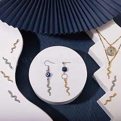 20個2スタイル304ステンレススチールペンダント  ヘビ  ゴールデン·ステンレス鋼色  28x6~6.5x1.5mm  穴：2mm  10個/スタイル&nbsp;STAS-SZ0002-10