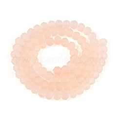 ベーキングペイント、すりガラスビーズ、連売り  ロンデル  ファセット(32ファセット)  ビスク  6~6.5x5mm  穴：1.2mm  約80~85個/連  38~40cm&nbsp;FGLA-N003-6mm-07