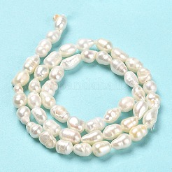 天然養殖淡水パールビーズ連売り  研磨両側  グレード3a+  リネン  5~10x4.5~6mm  穴：0.6mm  約45~48個/連  13.27~13.46インチ（33.7~34.2cm）&nbsp;PEAR-E016-072