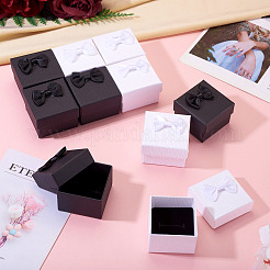 12Pcs 2 Colors Square Cardboard Paper Ring Gift Storage Boxes&nbsp;CON-TA0001-23