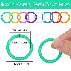 112Pcs 8 Colors Plastic Loose Leaf Binder Rings&nbsp;FIND-SP0002-92