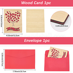 Valentine's Day Wooden Greeting Cards&nbsp;DIY-CP0011-91C