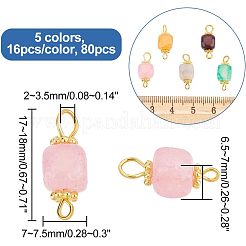 80Pcs 5 Color Natural Agate Connector Charms&nbsp;FIND-HY0001-39