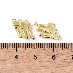 真鍮製スタッドピアスパーツ  カドミウムフリー＆ニッケルフリー＆鉛フリー  925つのスターリングシルバーピン付き  C字型  14KGP本金メッキ  12x9x5mm  穴：1mm  ピン：0.5x12mm&nbsp;LS-KK-B087-08G