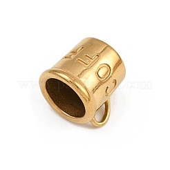 304ステンレスペンダント  コーヒーカップチャーム  ゴールドカラー  12.5x16.5x13.5mm  穴：2.2x4.3mm&nbsp;STAS-L298-05G