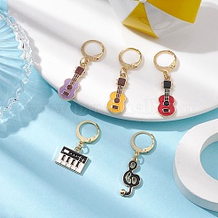 音楽テーマ合金エナメルペンダント装飾  混合図形  ミックスカラー  29~39mm&nbsp;HJEW-JM01848
