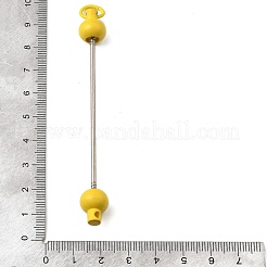 ジュエリー作りやDIYクラフトに使えるプラスチックビーズキーホルダーバー  鉄のパーツと  きいろ  90x10.5mm&nbsp;AJEW-C040-01G-1