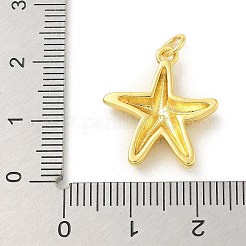 真鍮チャーム  カドミウムフリー＆ニッケルフリー＆鉛フリー  ヒトデのチャーム  丸カン付き  18KGP本金メッキ  20x17.5x3.5mm  穴：3mm&nbsp;KK-U044-10G-02