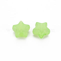 模造ゼリーアクリルビーズ  スター  芝生の緑  9x9.5x5.5mm  穴：2.5mm  約1927個/470g&nbsp;LS-MACR-S373-45-E06