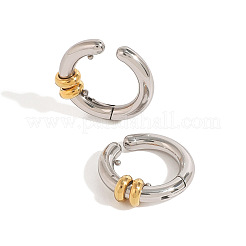 Two Tone 304 Stainless Steel Cuff Earrings&nbsp;WG02975-01