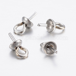 304 Stainless Steel Cup Pearl Peg Bails Pin Pendants&nbsp;X-STAS-H452-01P