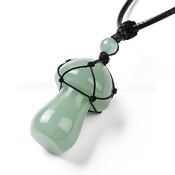 Natural Gemstone Mushroom Pendant Necklace&nbsp;NJEW-E065-01