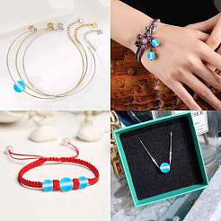 DIY Synthetic Moonstone Beads Stretch Bracelet Making Kits&nbsp;DIY-SC0012-84C
