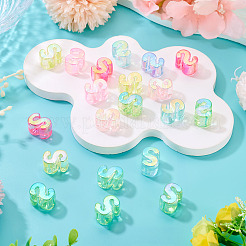 20Pcs UV Plating Transparent Acrylic European Beads&nbsp;OACR-TADJ0001-19S