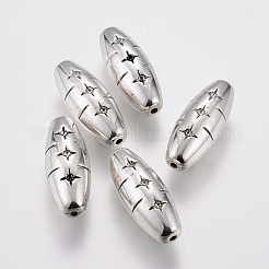 CCBプラスチックビーズ  スターと米  アンティークシルバー  33x13mm  穴：2mm&nbsp;CCB-J035-036AS