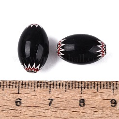 手作りのミルフィオリガラス樽ビーズ  シェブロンビーズ  ブラック  13~18x9~12mm  穴：0.6~5mm&nbsp;LA-N002-05E
