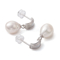 Natural Pearl Ear Studs&nbsp;EJEW-P286-16P