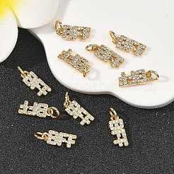 SHEGRACE Brass Micro Pave Clear Cubic Zirconia Pendants&nbsp;XGRQ2C624-408G