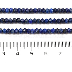 染め加工天然のラピスラズリビーズ連売り  多面カット  ロンデル  4x3mm  穴：0.7mm  約131~133個/連  15.35''（39センチメートル）&nbsp;G-K376-B05-02